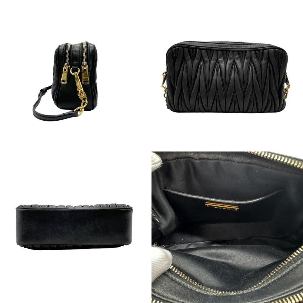 Miu Miu Shoulder Black Matelass Leather Bag